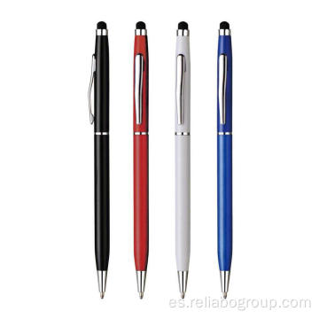 Bolígrafos de pantalla táctil de metal fino Stylus multicolor